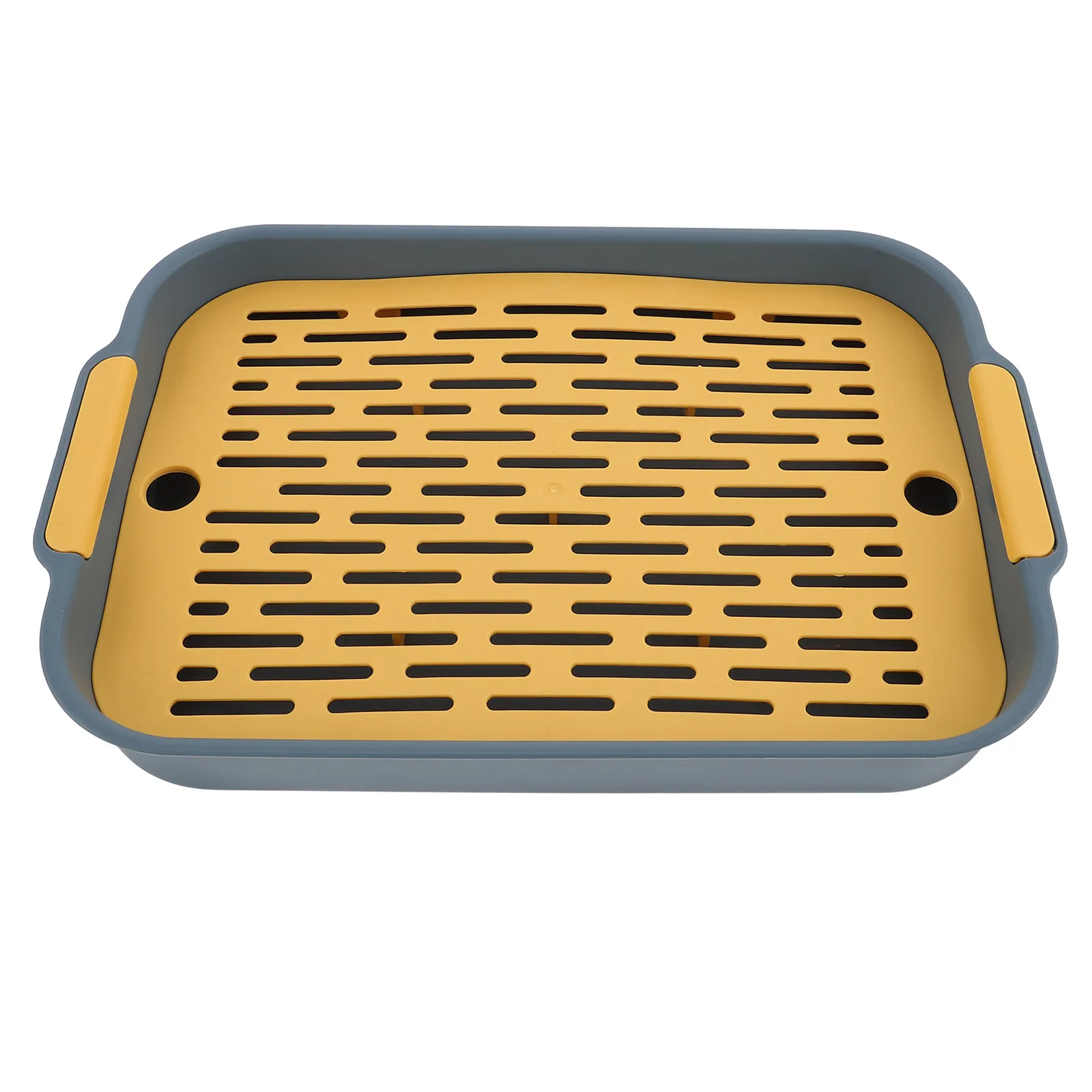 

Pet Cleaning Potty Bunny Tray Litterbox Toilet Rabbit Hamster Small Pan Blue Rectangular Flat Safe Daily Suitable Rabbits Guinea