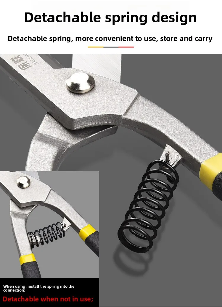 Blechschere, Hochleistungs-Blechschere, Schere zum Schneiden von Metallblechen, Luftfahrt-Schere, Edelstahlplatten-Schneider, Handwerkzeug, Schere – Detail 8