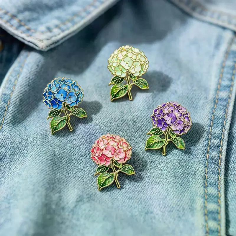 1/4pcs Elegant Botanical Enamel Flower Pins Assorted Plant Lapel Brooches For Women Clothing Accessories