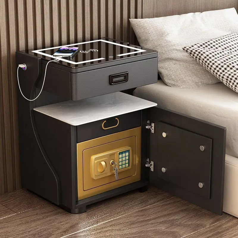 Smart Multifunctional Bedside Table - Bedside Table with Built-in Safe, Simple Luxury Home Design