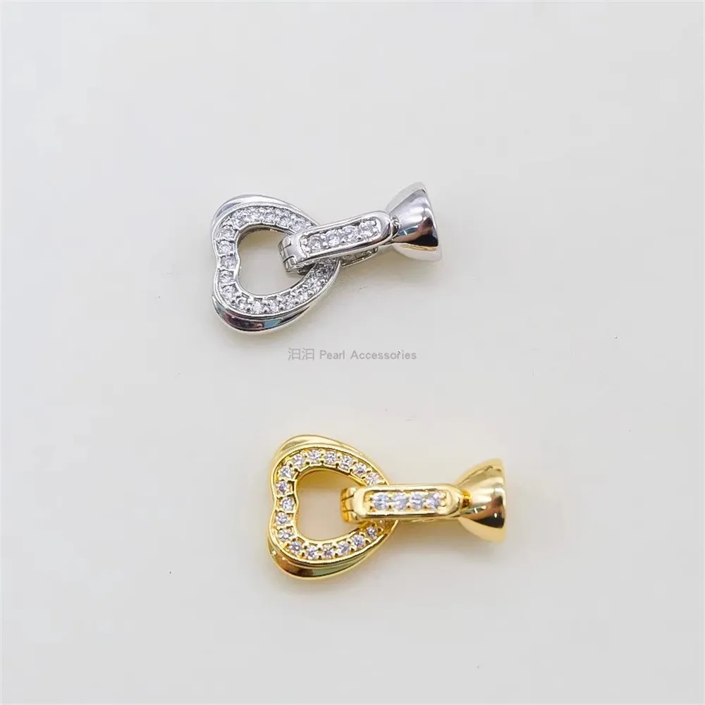 DIY Pearl Clasps & Hooks Handmade Accessories Classic Love Horn Buckle Copper Plated 18K Gold