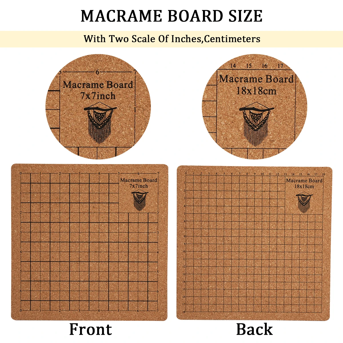11x15 In Square Braiding Board Knitting Board Double Side Macrame Project Board with Grids for Braiding Bracelet Knotting String view 3