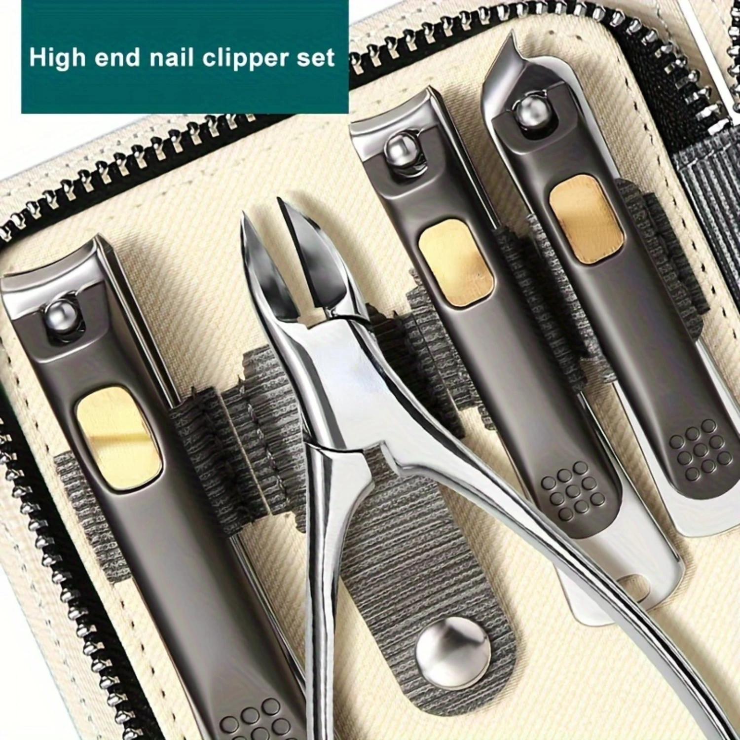 

Blades" Premium Nail Clipper Set With Stainless Steel Blades - Includes Fingernail & Toenail Clippers, Nail File, And Manicure T