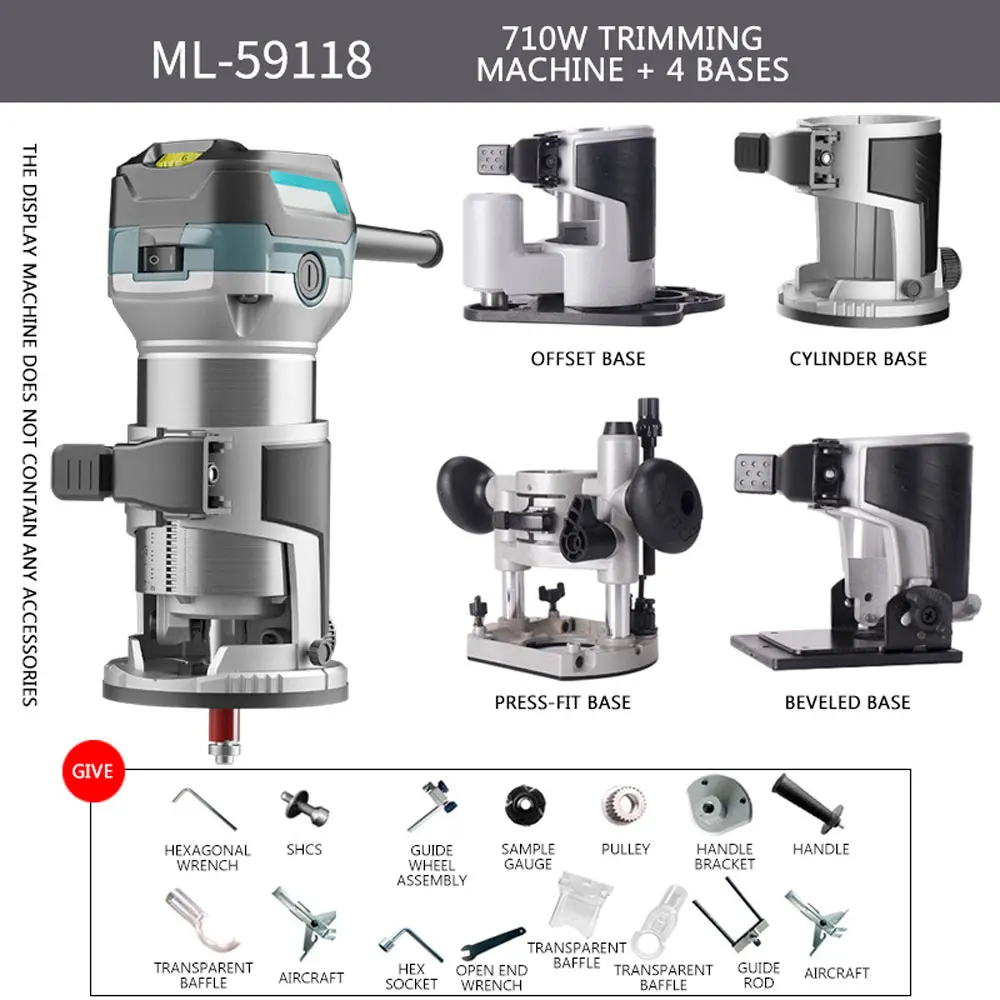 Trimming Machine, Woodworking Slotting Machine, Decoration Tool, Multifunctional Carving Machine Electrical Wood Milling Machine