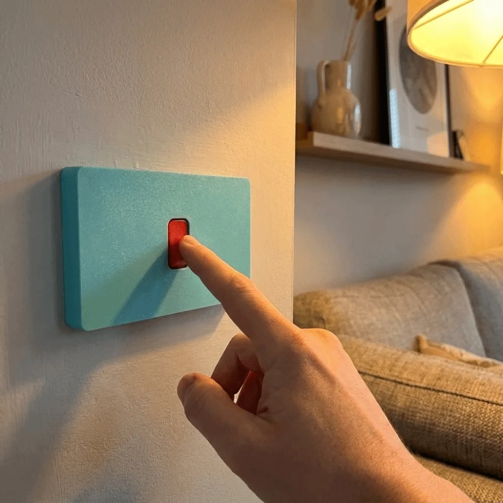 3D Printed Wall Switch Cover Handle Style Lightweight Switch Protector Minimalist Outline Dustproof Socket Panel Study Room