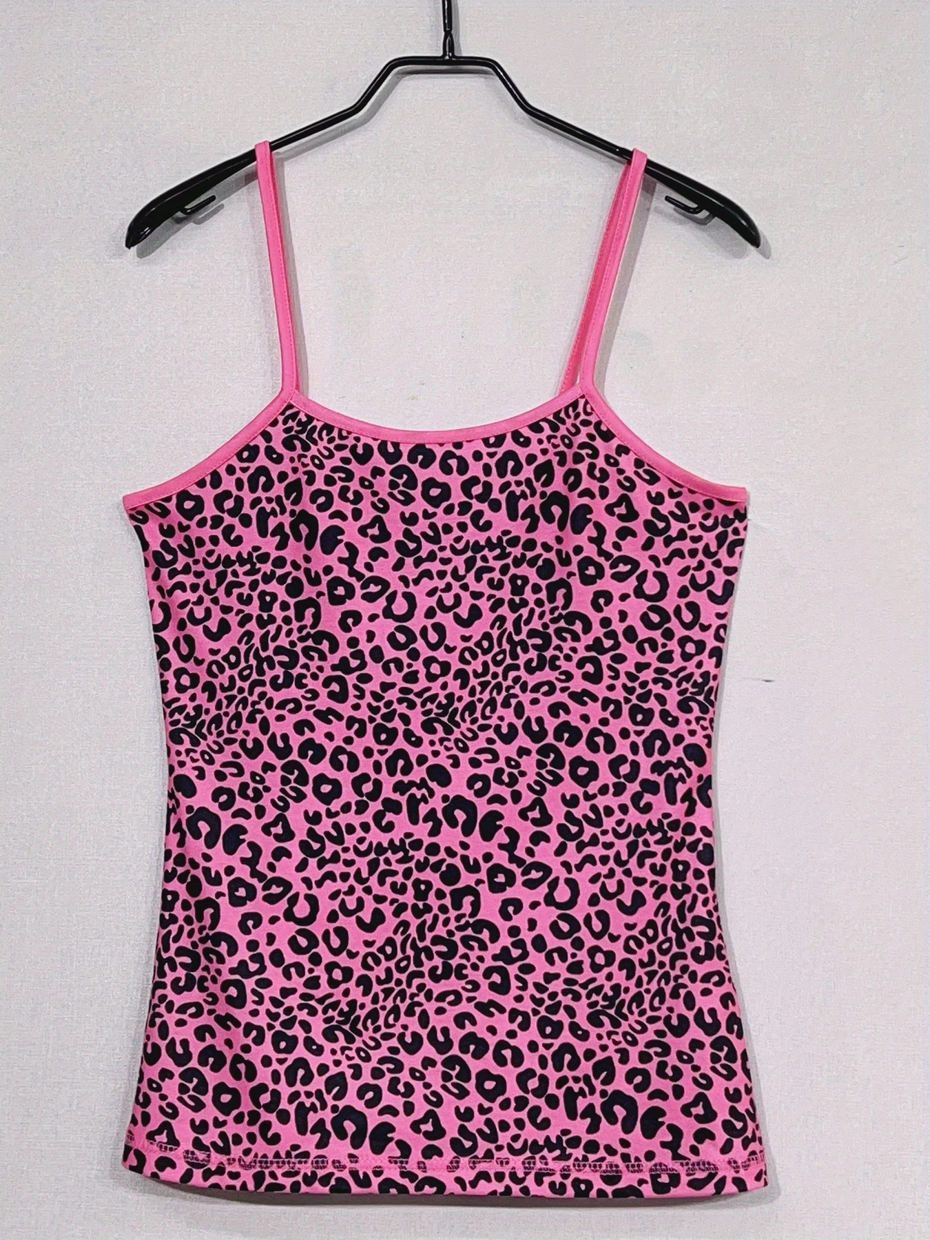 Y2K Sommer Damen Emo Grunge Harajuku Ärmelloses Rosa Leoparden-Print Camisole E-Girl Weste Übergroßes Crop Top 2000er Alt-Kleidung – Detail 3