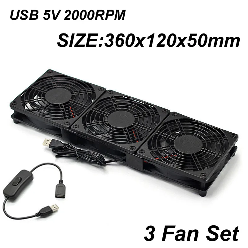 Imagem -02 - Diy pc Ventilador de Refrigeração para Router Refrigerador Caixa de tv sem Fio dc Usb Poder 5v 120 mm 240 mm 360 mm Ventiladores Suporte Suporte Suporte