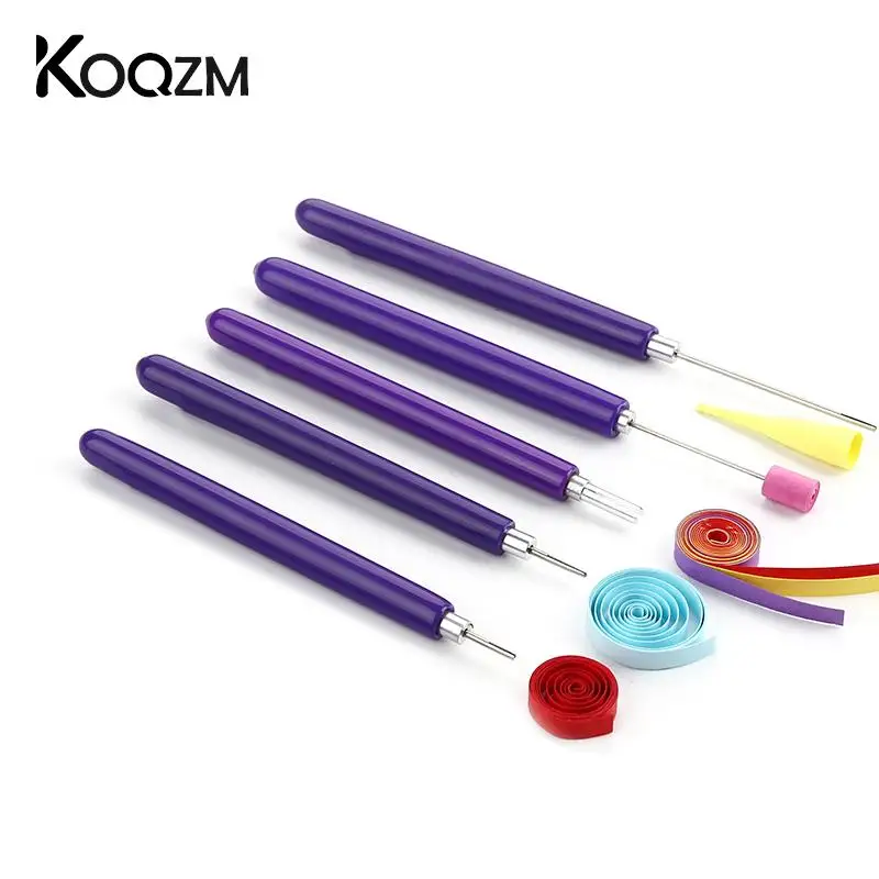 5Pcs/Set Quilling Paper Pen Scrapbooking Craft Origami Handle Slotted Structure Practical Quilled Tool Student Supplies