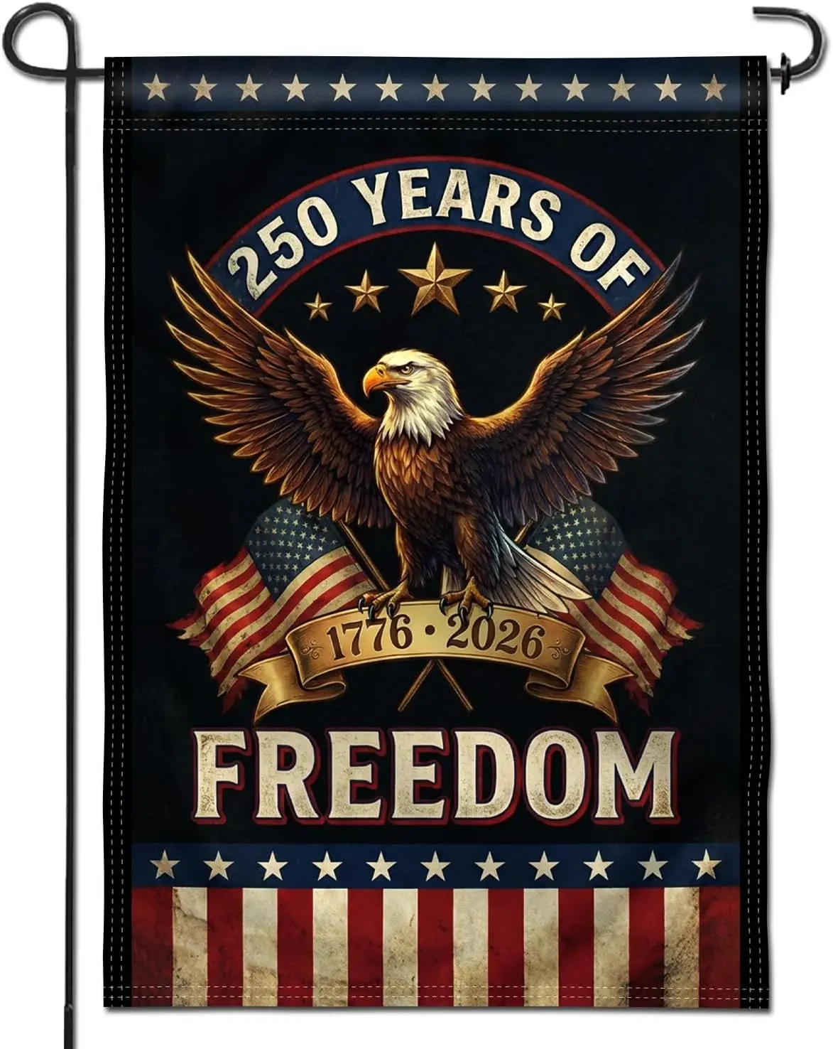Anley Double Sided Premium Garden Flag, 250 Years of Freedom Eagle 250th Anniversary American Decorative Garden Flags for Ju IIC