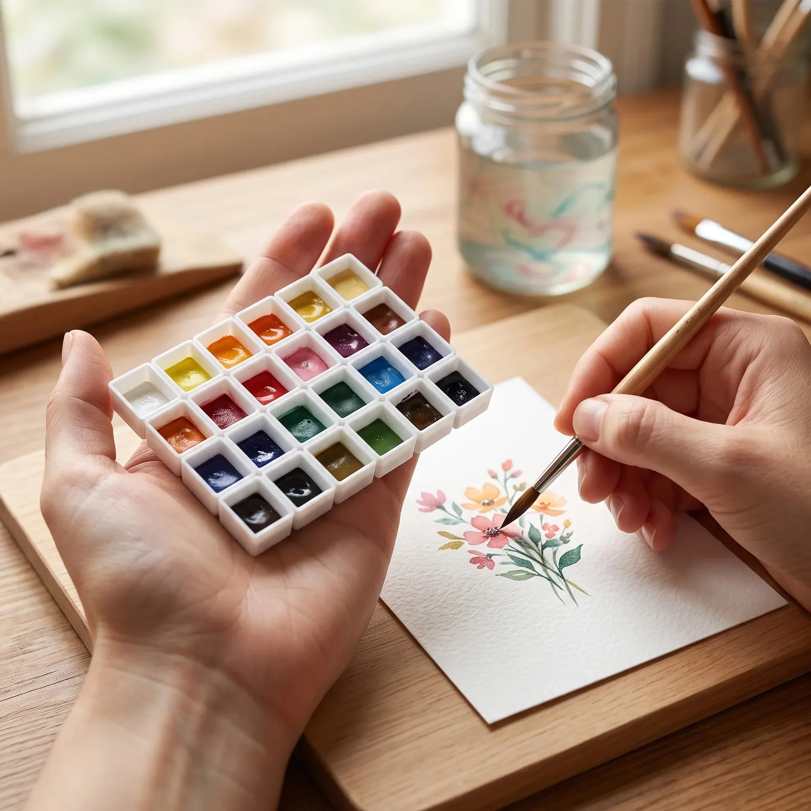 150Pcs Watercolor Half Pan Empty Plastic Paint Container Artist Half Pan Watercolor Tin with 150 Magnetic Stripe for Art Drawing