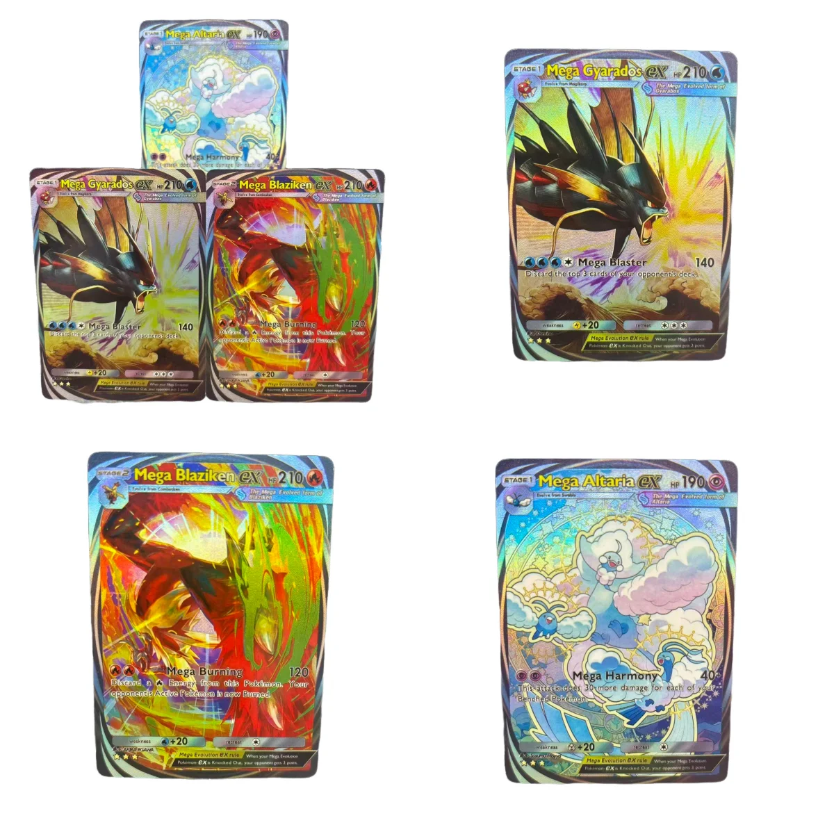 

TCG POCKET DIY Collection Cards MEGA Gyarados Blaziken Altaria ex Self Made Single Card Classic Game Anime Card Gift Toy