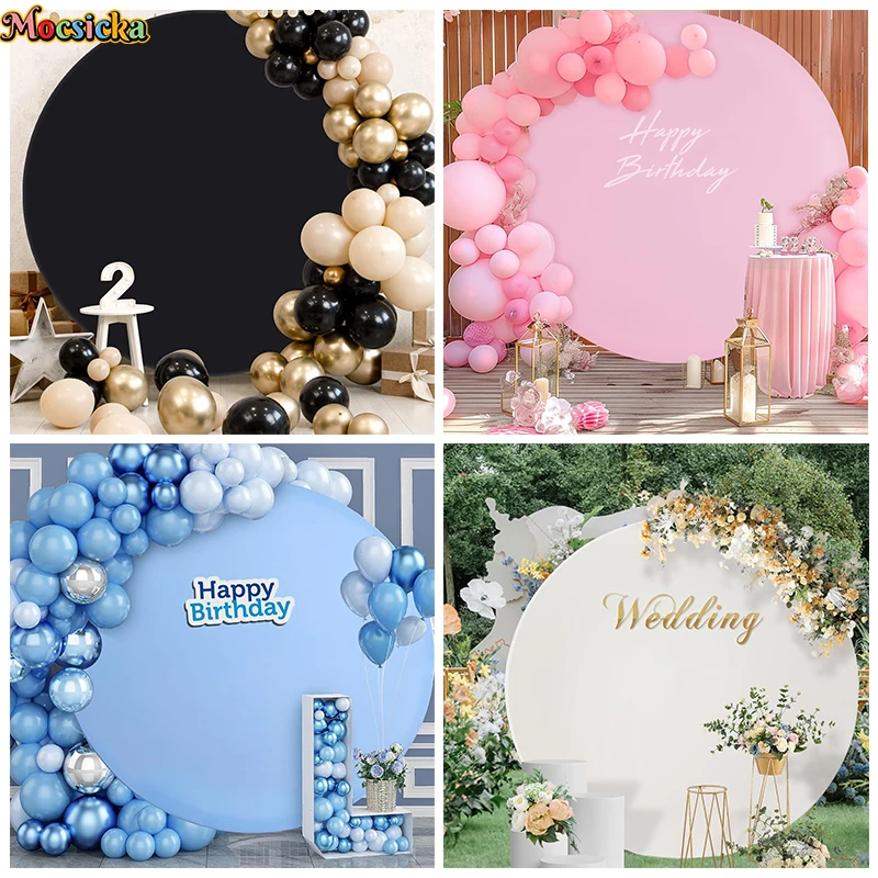 Round Backdrop Cover Elastic Soft Baby Shower Birthday Party Wedding Photo Background for Shooting Children Decoration Photozone