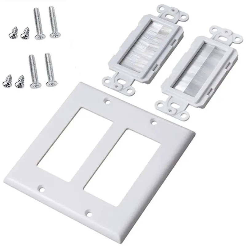 Szczotkowy panel multimedialny, gniazdo bezlutowe, panel informacyjny, panel do montażu naściennego i gwintowania, pojedynczy i podwójny port