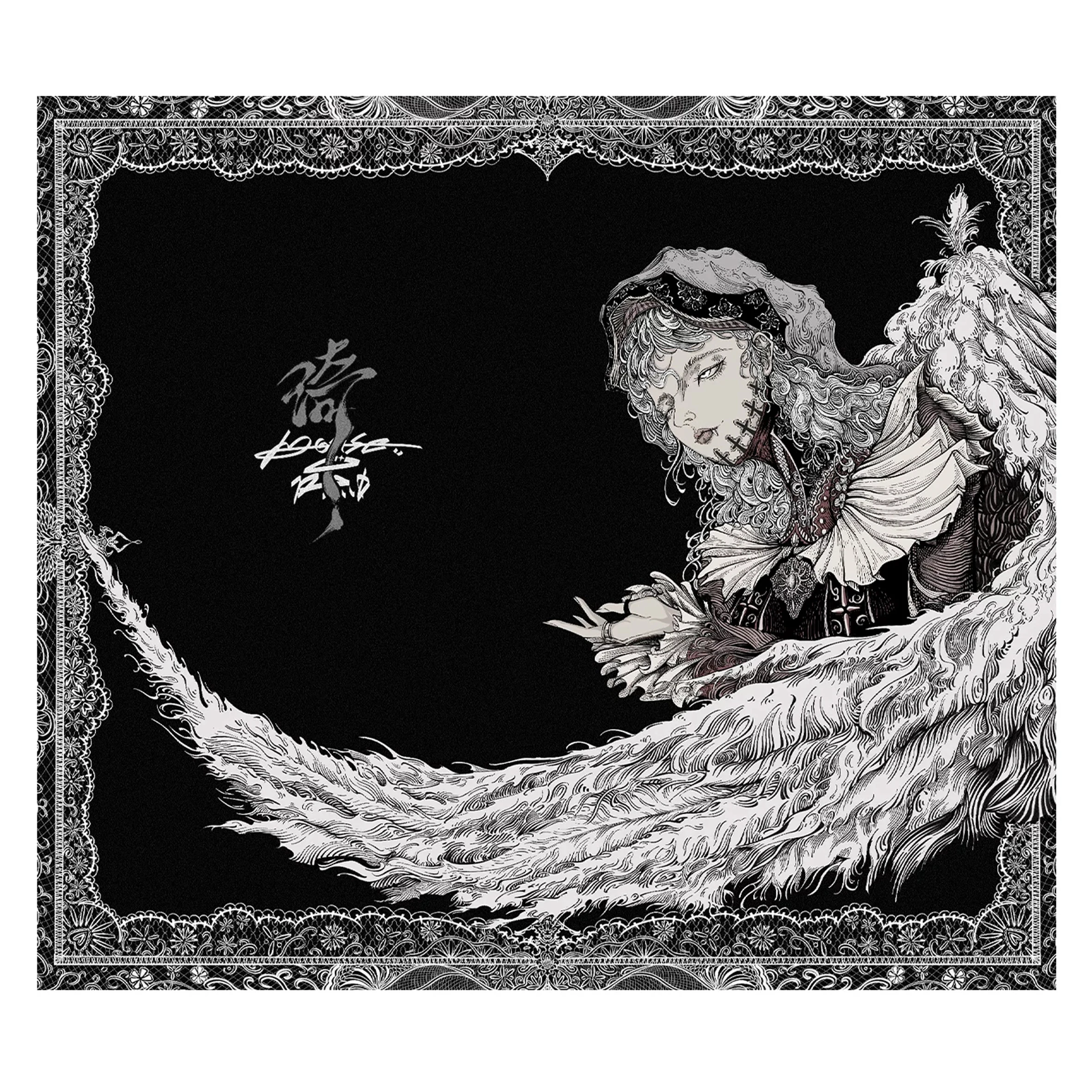 Gothic Retro Black Girl Glass Mousepad Art Toughened Glass Desk Mat Mouse Pad Carpet Table HD Pc Mats Custom Gaming Accessories