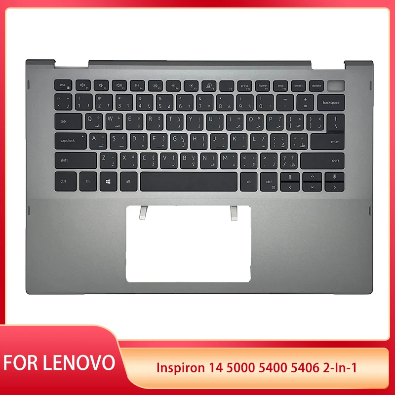 New For DELL Inspiron 14 5000 5400 5406 2-In-1 Laptop AR Keyboard With Backlight Palmrest Upper Cover Case Gray 0X46H3