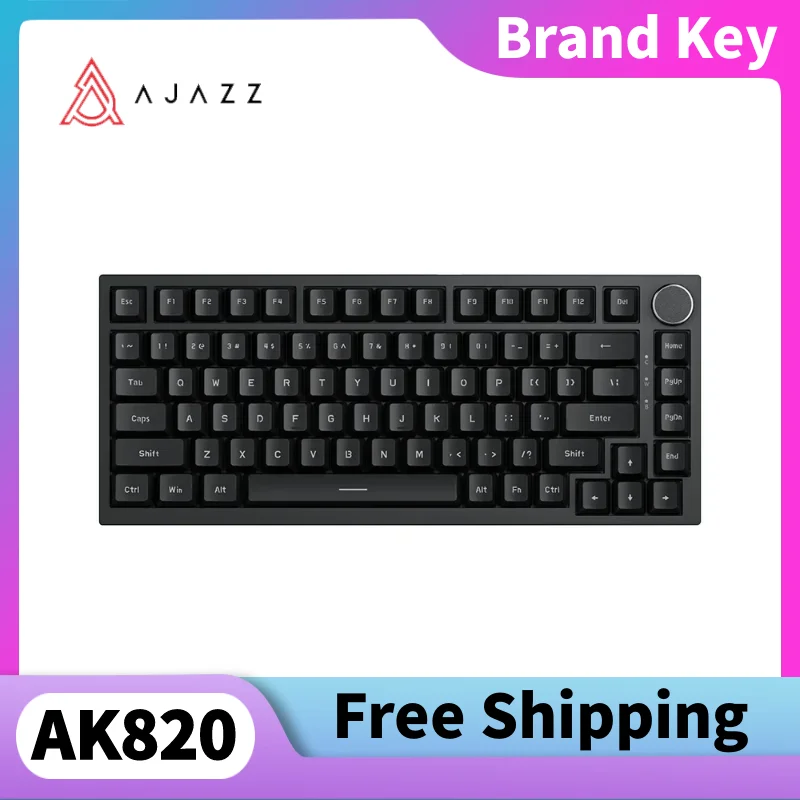 

Ajazz Ak820 Wired Mechanical Keyboard Multi-function Knob Low Latency Gaming Keyboard Accessories Office Pc Gamers Boy's Gift
