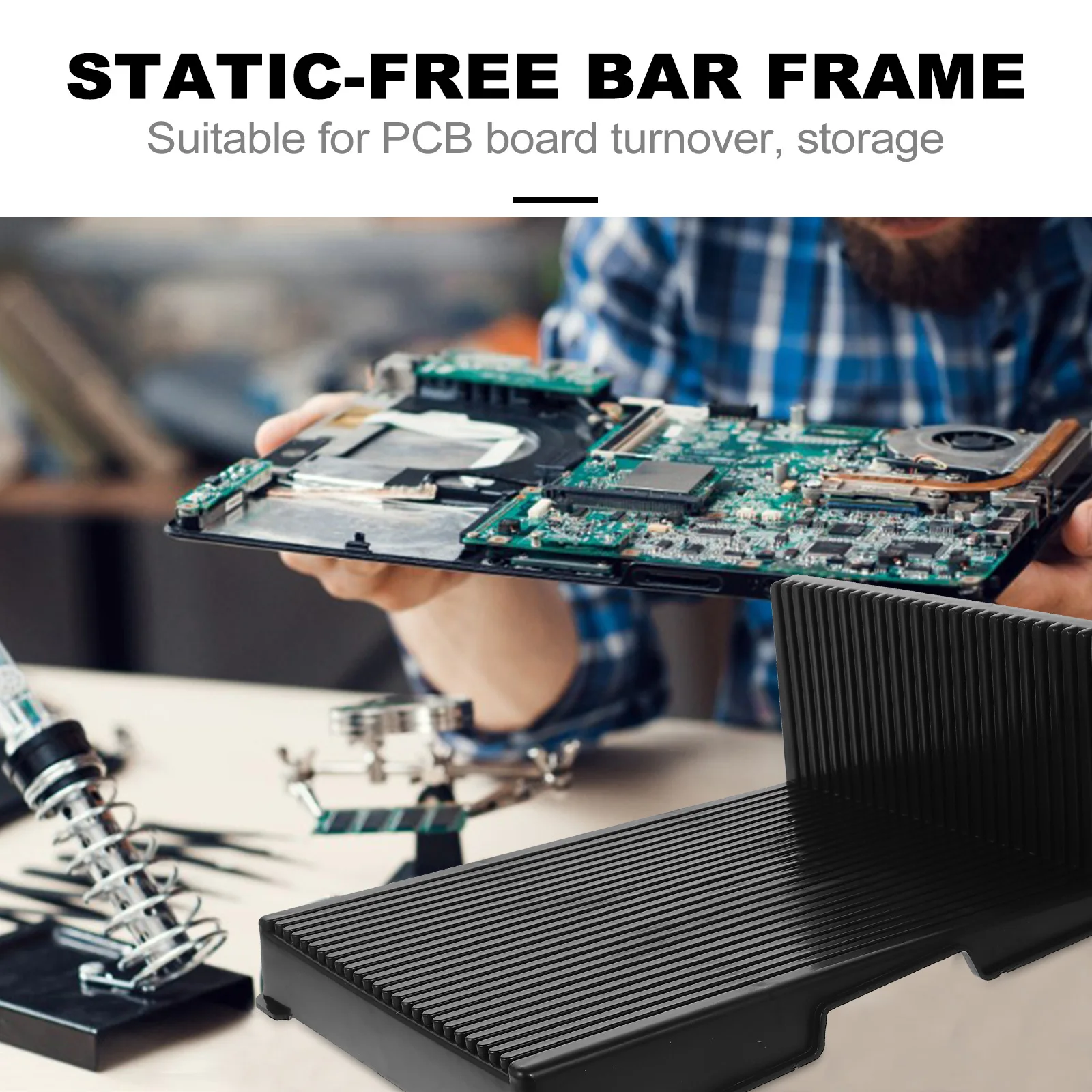 

Anti Static Bracket Circuit Board Storage Shelving Boards Pcb Holder Display Bar Multi Slot Design Work Efficiency Component