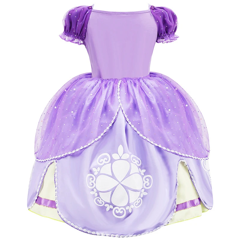 Robe Sofia pour filles de 3 6 8 10 ans, Costume de princesse pour fête d'anniversaire d'halloween, robe de bal d'été à manches bouffantes