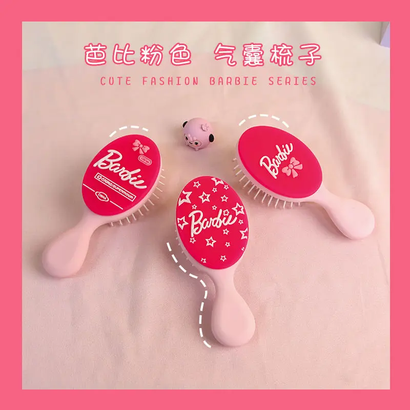 Barbie Makeup Mirror Airbag Massage Comb Cute Girls Long Hair Comb Love Heart Smooth Hair Stretchy Air Cushion Combs Kids Clips