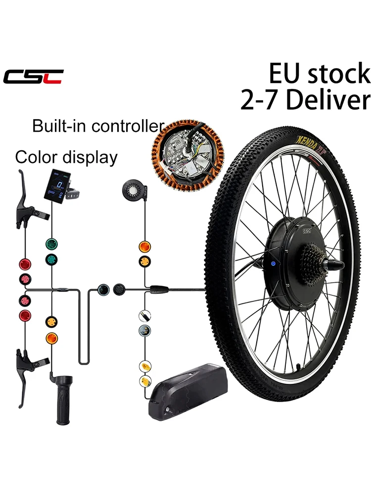 AliExpress CSC Electric Bike Conversion Kit with 48V battery 1500W Built-in Controller Hub Motor Rear Wheels 26in 27.5in 29in 700C