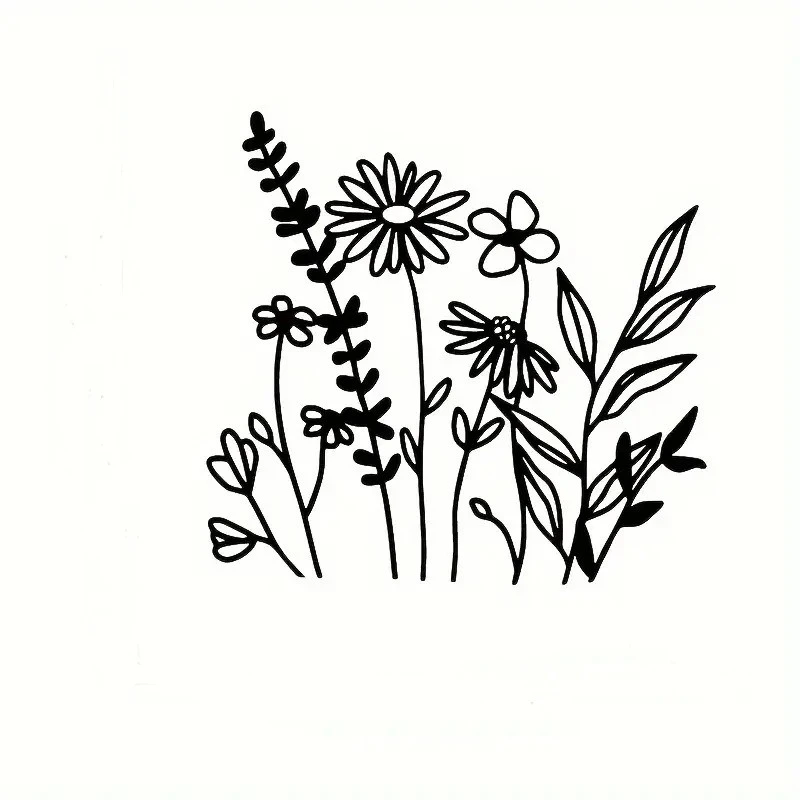 1pc  Auto Trunk Bumper Vinyl Decals Waterproof DIY Campervan Windows Durable Decor Camping Plant Wild Flowers Car Stickers view 3