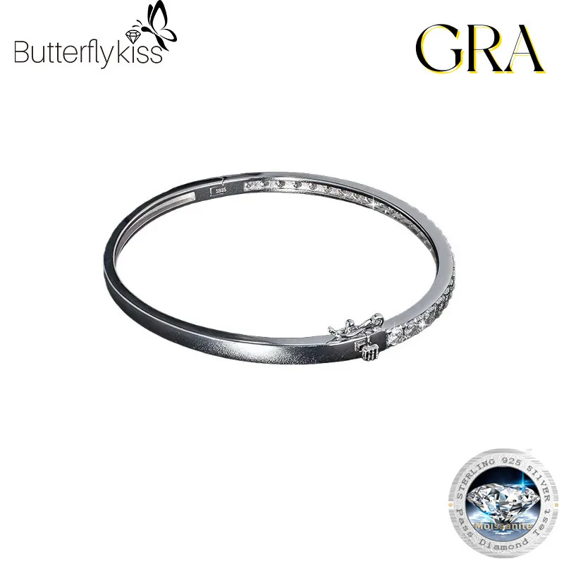 

Браслет Butterflykiss All D Color VVS1 с муассанитом, роскошный блестящий лабораторный бриллиант, муассанит S925, серебряный браслет-манжета, ювелирные изделия для рук