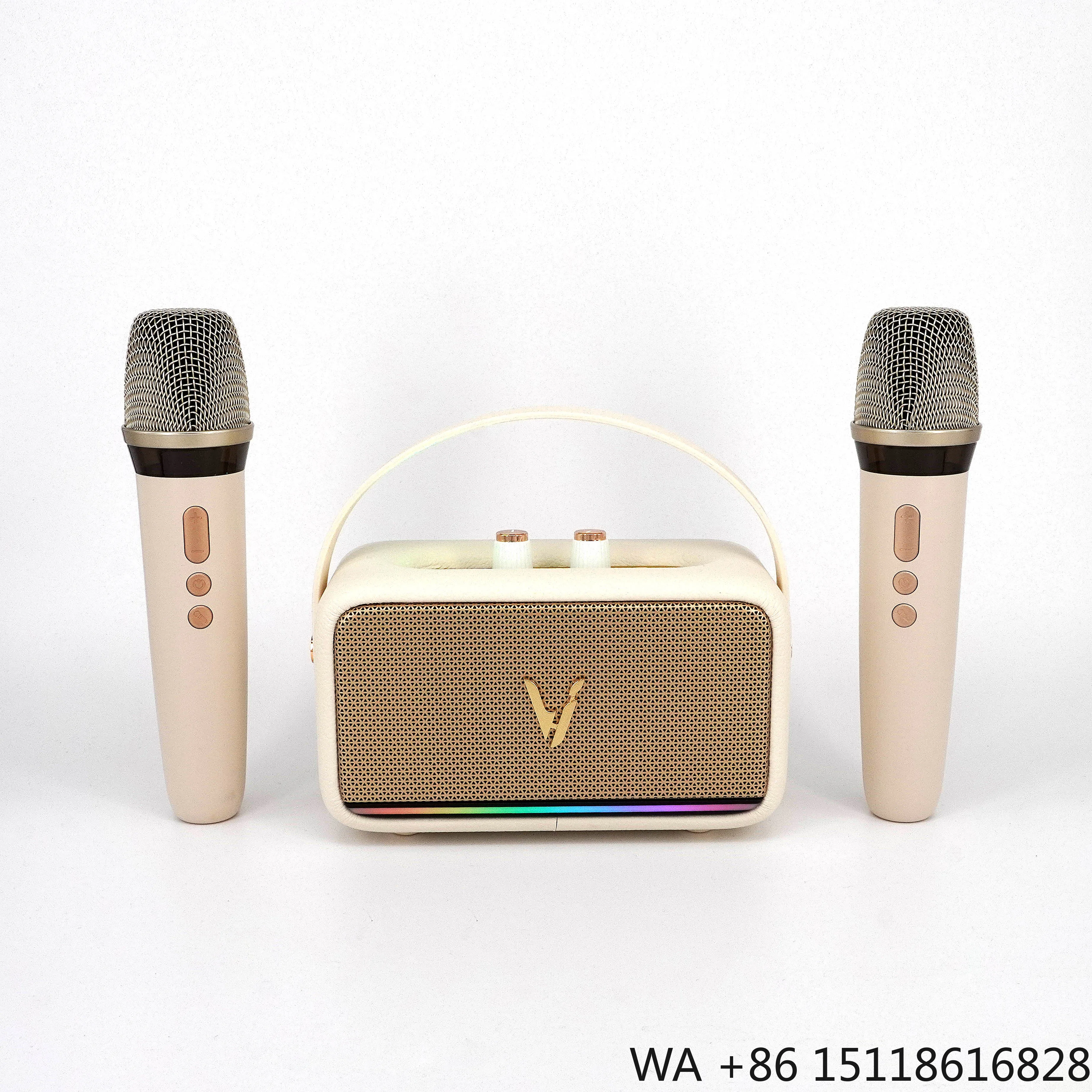 Portable Mini Wireless KTV Party Karaoke Machine Metal Box with AUX and BT Speaker for Mobile Phone Stage Outdoor Activities