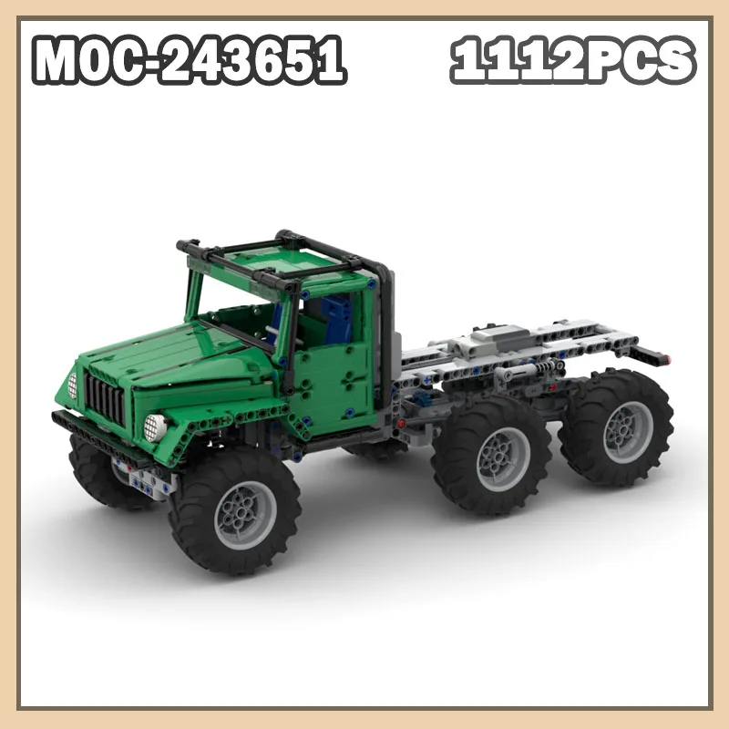 

MOC-243651 Sports Car Roadster Building Blocks Trial Truck Green Car Assembly Model Puzzle Vehicle Building Blocks Gift 1112PCS