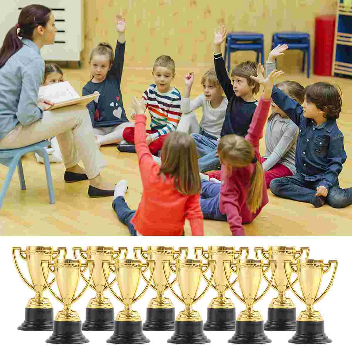 12 peças troféu infantil festa prêmio dourado brinquedos ao ar livre cerimônia infantil mini