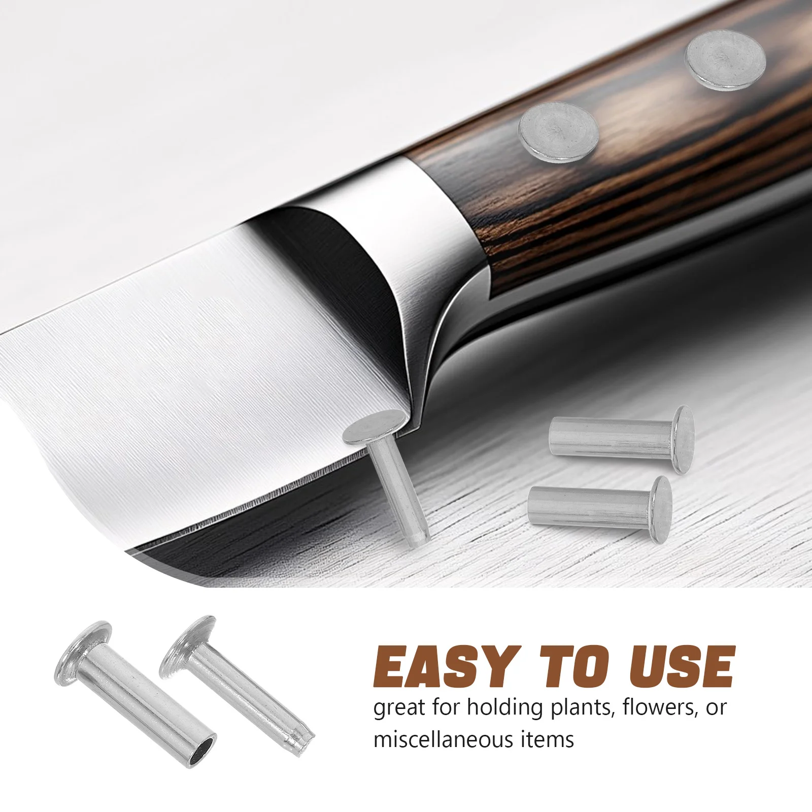 7 paia di viti per manico resistenti, perni per coltelli, posate, rivetti, rivetti, taglierina da cucina