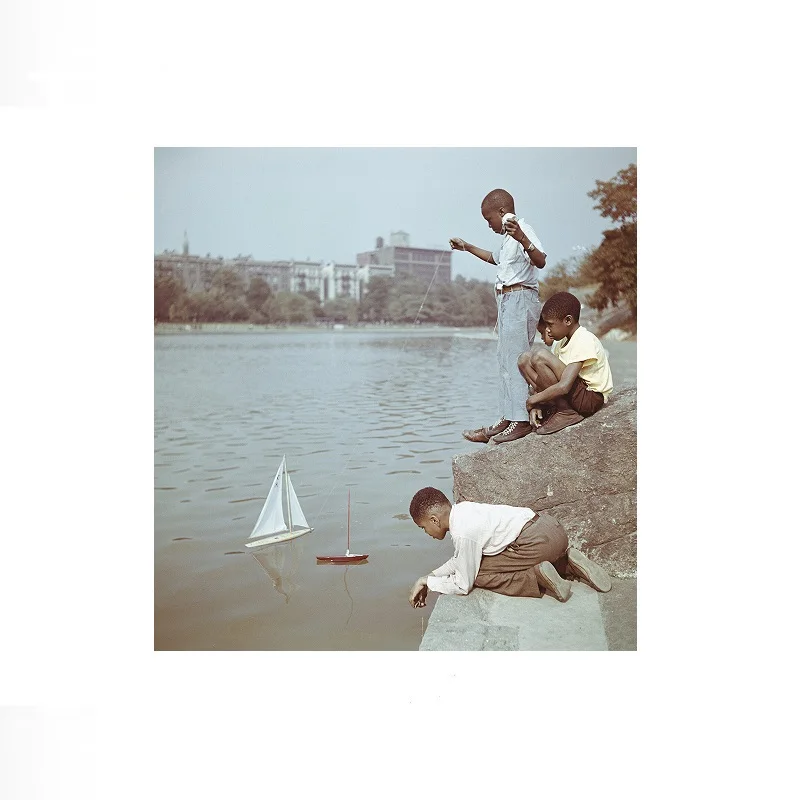 Slim Aarons 'Model Boat Sailing', Print Art Canvas Poster, Living Room, Home Wall Decor Picture