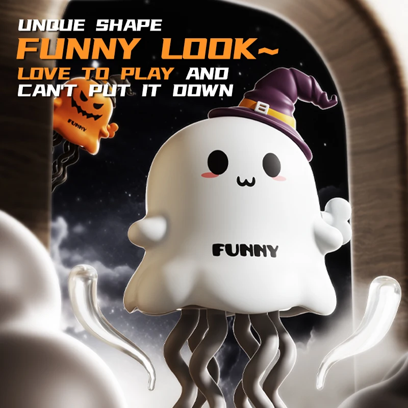 Spookachtig opwindbaar octopusspeelgoed - Pompoen Halloween-gagcadeau voor kinderen, leuk plastic mechanisch schuifspeelgoed