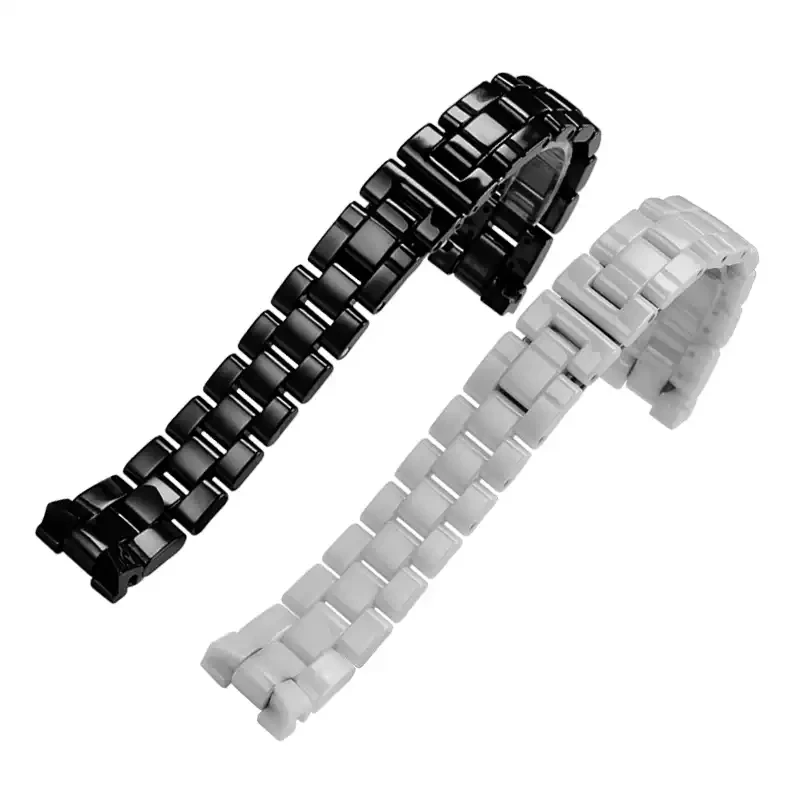 

16mm 19mmwomen's men's watch strap For J12 ceramics wristband high quality Fashion bracelet black and white watchband