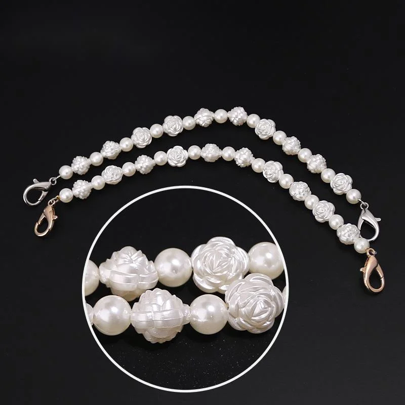 

5pcs Pearls Chain Strap For Handbag Fashion Accessories For Handbags Handles For Handbag Imitation Pearl Bag Chain Metal Chains