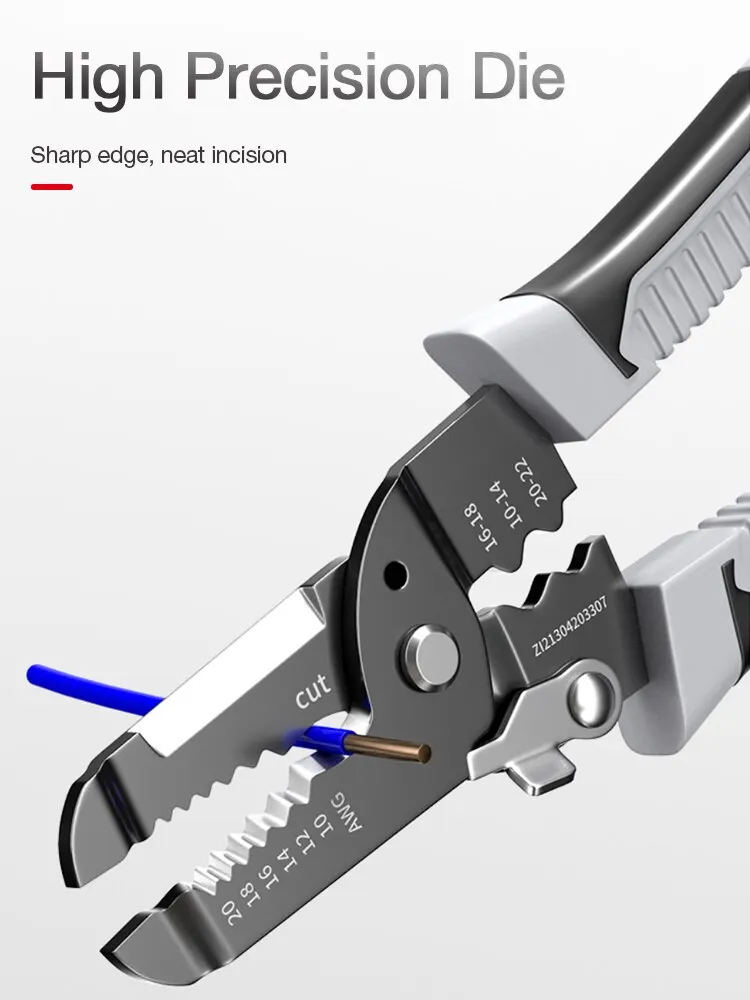 Wire Stripping Pliers Multifunctional Electrician Special Tools Pulling Wire Cutting Pliers Small Copper Pipe Crimping Pliers