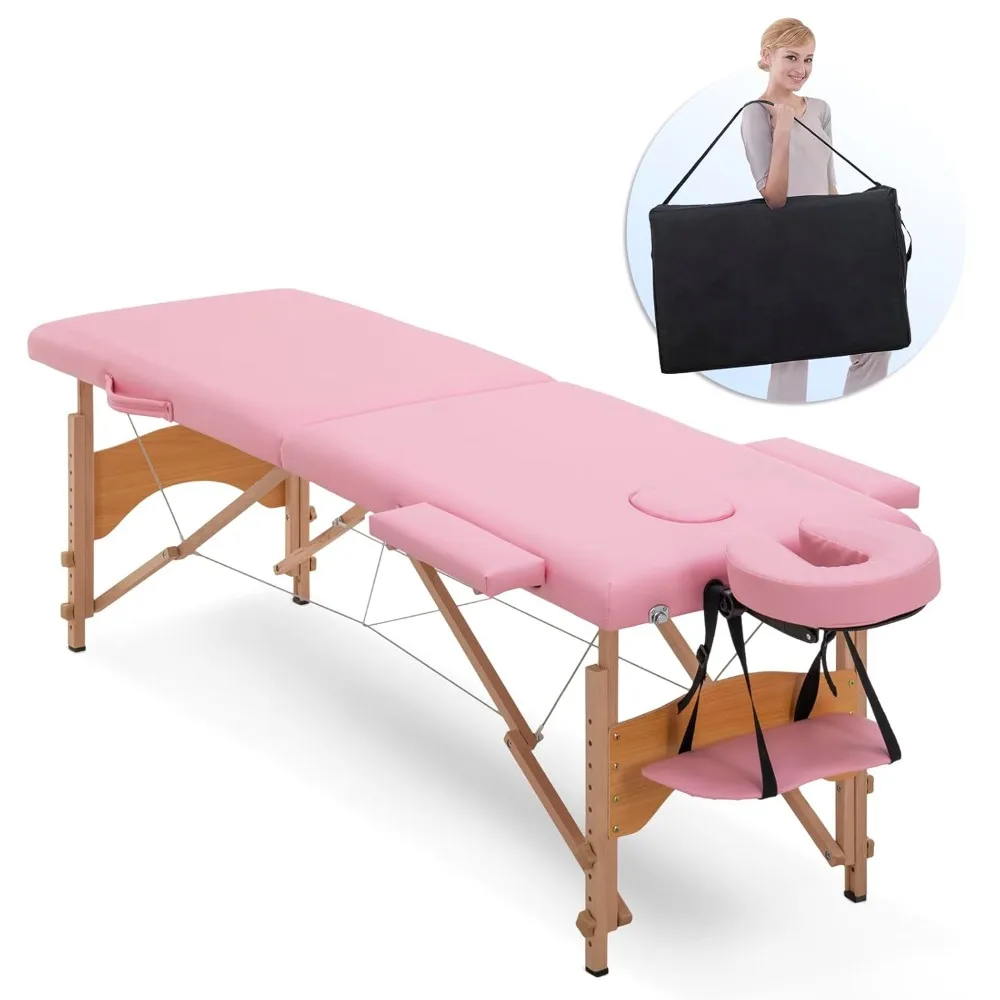 

Massage Table Massage Bed 2 Folding Portable Lash Bed for Eyelash Extensions Beauty Tattoo Table Adjustable Black, Customized