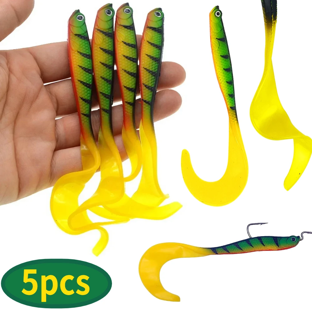 5 قطعة الصيد إغراء 12 سنتيمتر 7 جرام سويمبيت شاد T-الذيل الطعم الناعم الاصطناعي سيليكون السحر باس بايك وهمية السحر الصيد القفز Wobblers