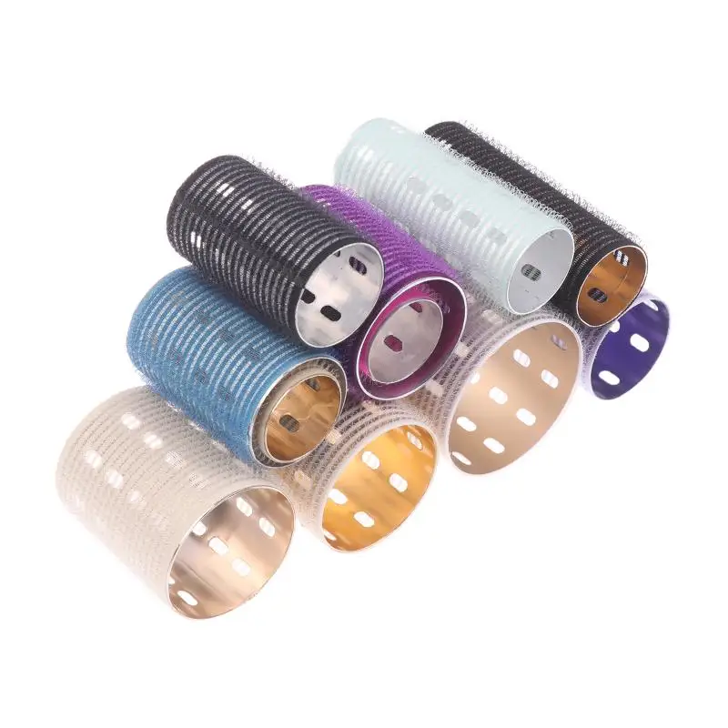 NEW Color Aluminum Core Self-Adhesive Hair Roll Pure Nylon Hook And Loop Roller Self Grip Styling Hot Thermal Volume Curler view 5