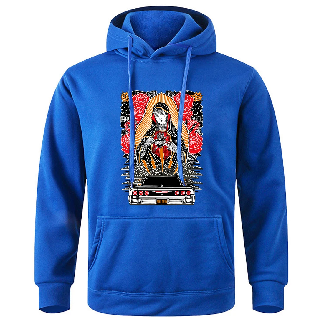 Rose Our Lady Of Guadalupe Men Hoody Loose Soft Oversized Hoodies Soft Breathable Hooded Shirtstreet Fashion Sports Tracksuit