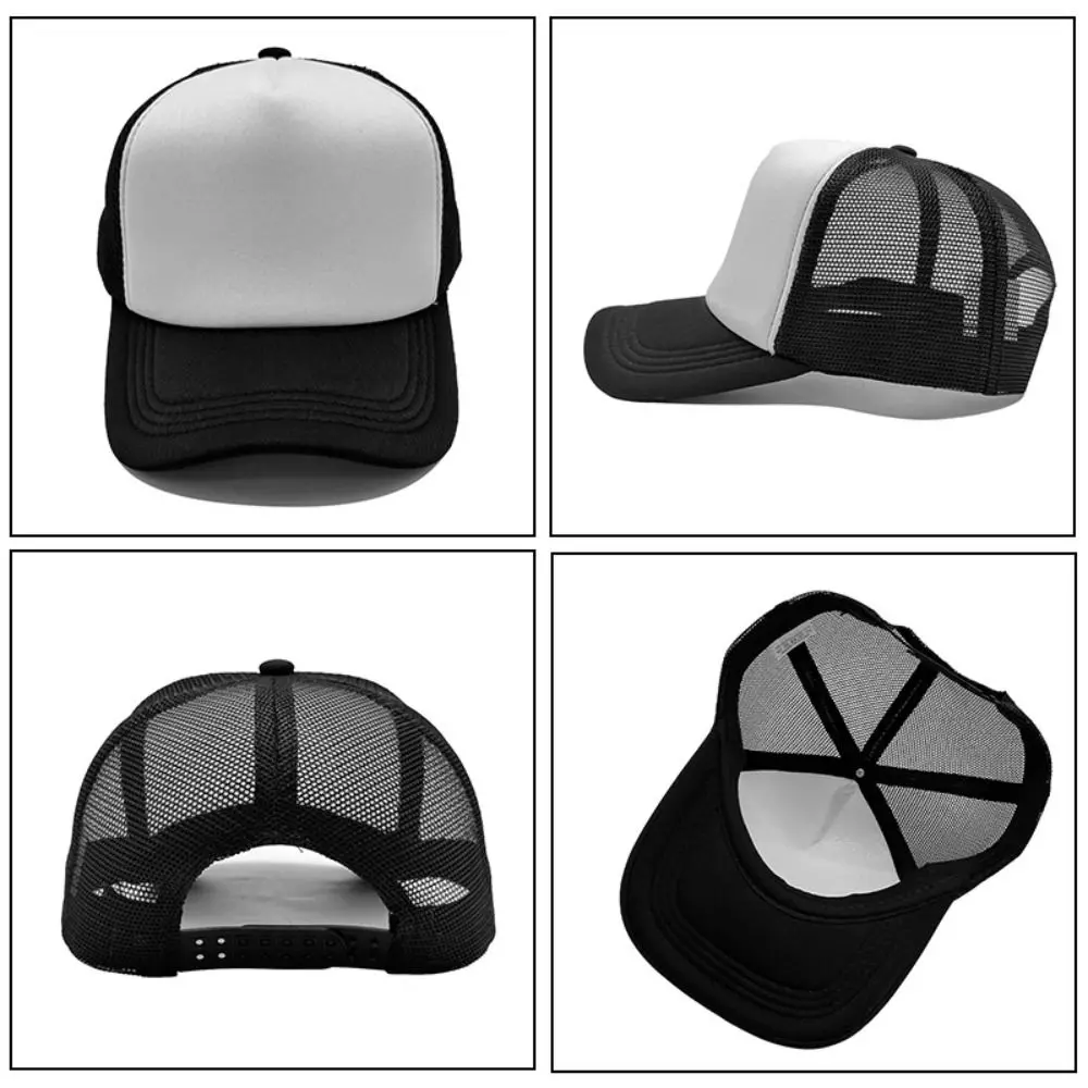 Fashion Adjustable Baseball Cap Breathable Solid Color Snapback Hats Mesh Advertising Cap