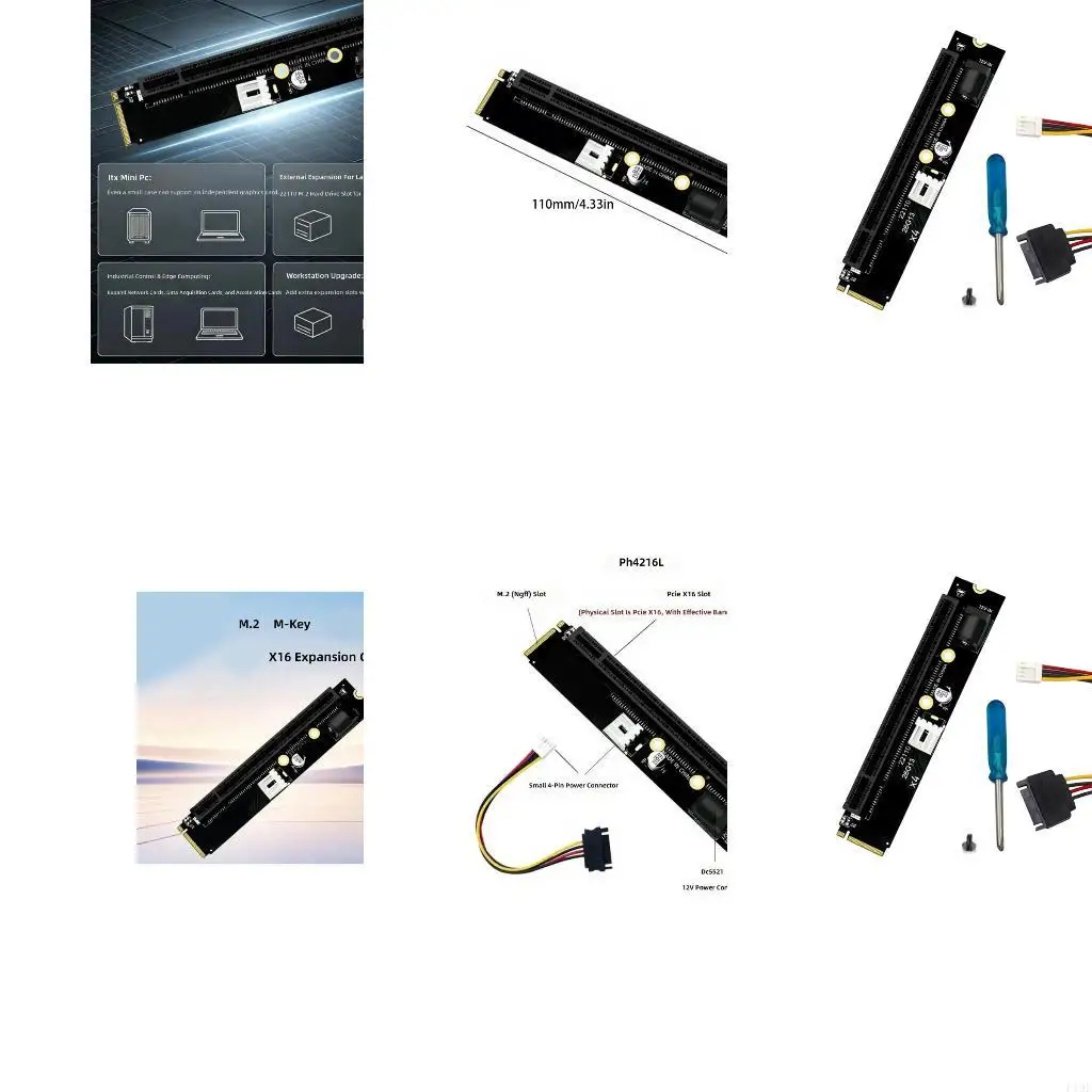 No-Driver M.2 M-Key to PCIE X16 Expansion Board for Video, Data-Acquisition, and Ethernet Add-In Cards Across Supported F19E