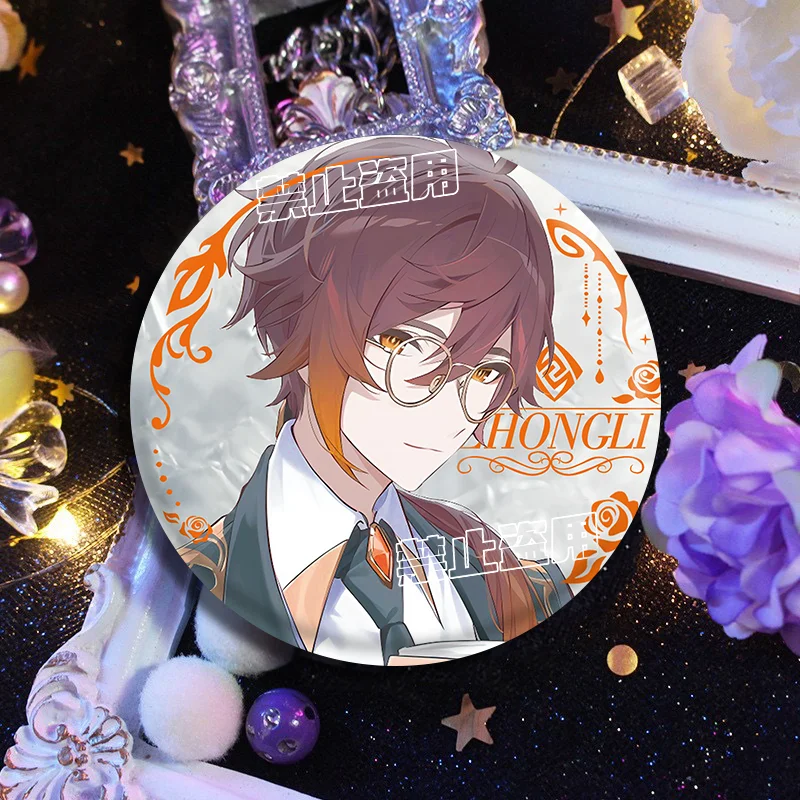 8 قطعة أنيمي Genshin تأثير Venti Zhongli شياو دبابيس لطيف شارة سترة الجينز التلبيب دبوس جمع هدية اكسسوارات بروش