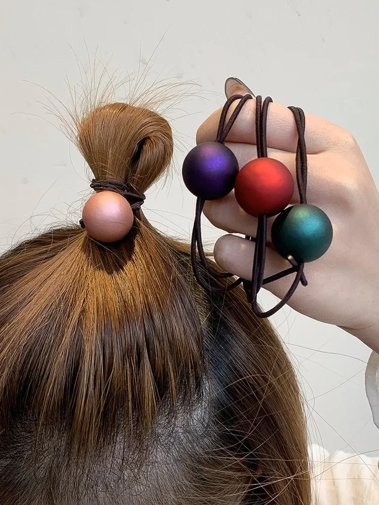 

2025 New Korea Women Hair Ropes Big Crystal Pearl Elastic Rubber Band for Girl Fashion Hair Accessories Hair Ties Wholesale