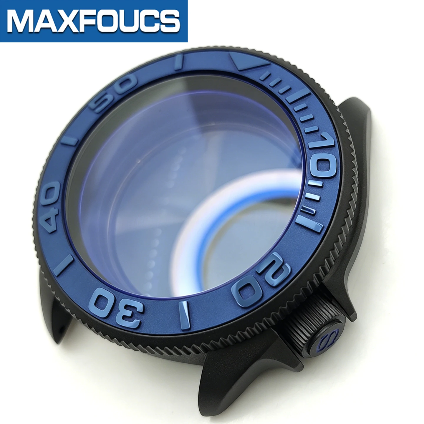 MM300 SKX 3.8 Uhrengehäuse-Set Schwarz Matt Passend für NH35/NH36/NH34 MOD Uhrengehäuse-Teile Saphirglas-Einsatz Lünette Maßanfertigung – Detail 16