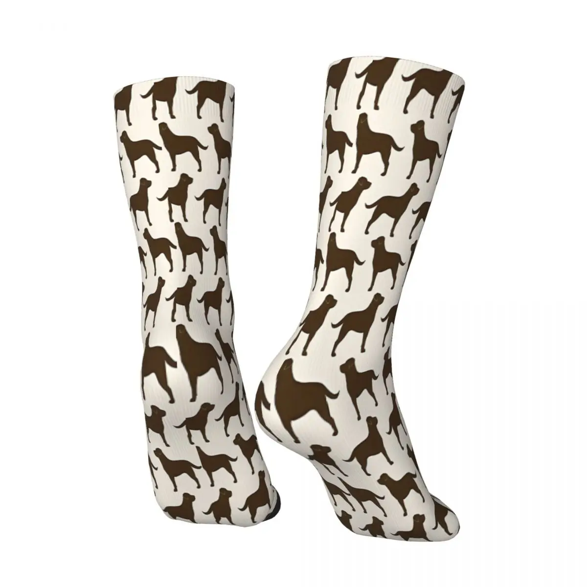 Chaussettes SilhouUP Chocolate Labrador Retriever pour hommes et femmes, bas en polyester, design personnalisé et brodé