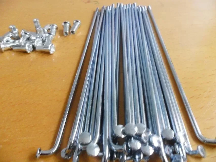 100 قطعة/الوحدة دراجة كهربائية المتحدث الصلب + الحلمات دراجة اكسسوارات/دراجة تكلم الفضة 10 كيلو 10 جرام قطر 3 مللي متر #2