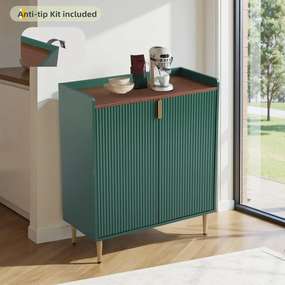 Credenza per wine bar, credenza a buffet con portabottiglie e stazione per bar caffè, ripiani regolabili, portabicchiere e portaoggetti