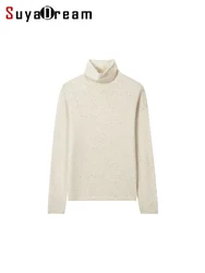 SuyaDream, pullover dolcevita da donna, 100% lana di pecora, collo alto, maglioni per indumenti interi, Top caldo autunno inverno 2024, grigio, rosso