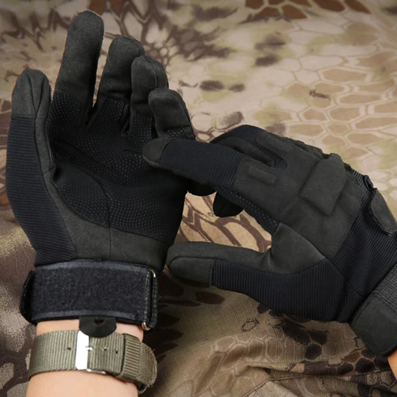 Tactical hunting combat shooting gloves, men\'s anti slip all finger gloves, work equipment, outdoor hunting safety gloves