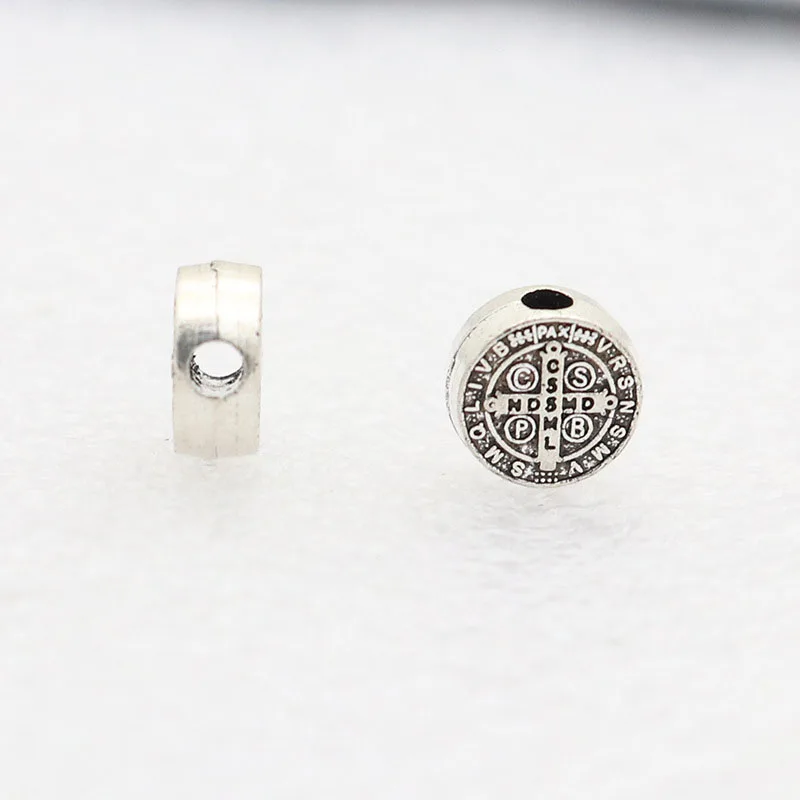 50 Teile/los Katholischen Christian Jesus Perforierte CSPB ERSCHEINT St. Benedict 0,9 cm Runde Perlen Religiöse DIY Rosenkranz Halskette Teil Zubehör – Detail 6